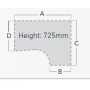 RIGHT HAND. A-1600 or 1800mm. B-600mm. C-1200mm. D800mm